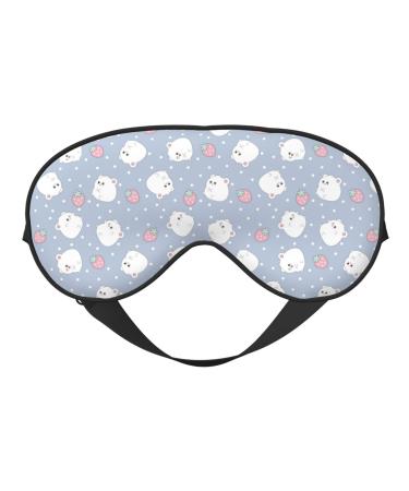 Cute Hamster Sleep Mask Adjustable Double -Sided Eye Mask Soft Sleeping Eye Covers for Sleeping Perfect Shading Reduce Eye Edema