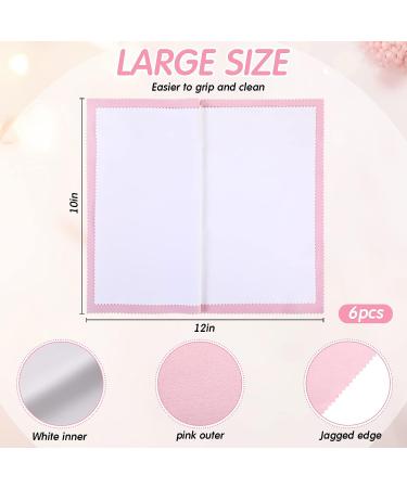 6 Pcs Large Multi Layer Jewelry Cleaning Cloth - 10 x 12 Inches Polishing Cloth for Silver, Gold, Platinum - Tarnish Removal - Pink - Buy Online on GoSupps.com
