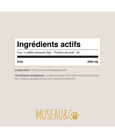 Kelp Powder for Dogs and Cats - 100% Natural Food Supplement - Rich in Iodine and Minerals - Boosts Immune Defenses - Supports the Thyroid - 100g - Buy Online on GoSupps.com