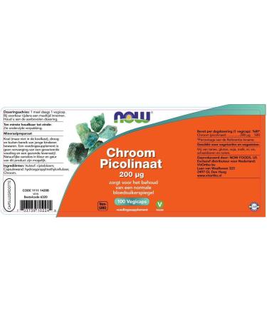 Now Foods Chromium Picolinate 200mcg 100vcap - Buy Online on GoSupps.com