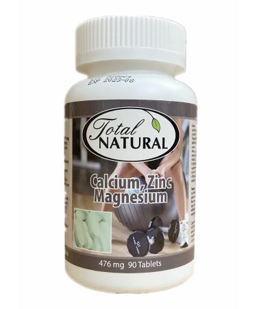 Calcium Zinc Magnesium 476mg 90 Tablets 1 bottle by Total Natural Safe and Natural Join Support Health Supplement for Men and Women GMP Premium Ingredients