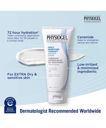 Physiogel Daily Moisture Therapy Intensive Face Cream | 72Hr Rich Moisturizer for Extra Dry & Sensitive Skin | Ceramide Formula, Hypoallergenic, Fragrance Free | Non-comedogenic | 3.3 fl. oz - Buy Online on GoSupps.com