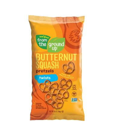 Real Food From The Ground Up Vegan Butternut Squash Pretzels, Gluten Free, Non-GMO, 6 Pack (Twists)