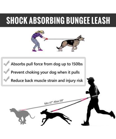 Hands Free Dog Lead for Running Walking Training Hiking Adjustable Running Lead for Dogs With Waist Pack Dual Handles Shock Absorbing Reflective Stitching Suitable for Medium and Large Dogs - Buy Online on GoSupps.com
