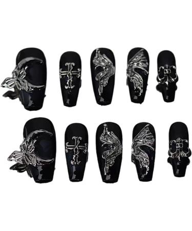 Temperament-enhancing manicure retro punk glamorous night butterfly hand-wearing a finished manicure fake nails sticker.(XS) - Buy Online on GoSupps.com