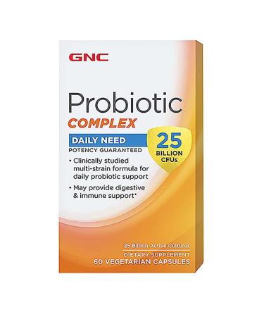 GNC Probiotic Complex Daily Need with 25 Billion CFUs Twin Pack 60 Capsules per Bottle Daily Probiotic Support