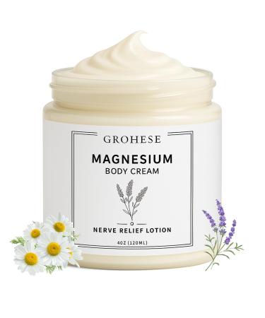 Neuropathy Cream - Nerve Relief Magnesium Body Lotion Magnesium Cream for Feet & Hands & Knees with Magnesium Chloride and Pure Ingredients Non-Greasy Formula Relaxing Lavender Scent 1