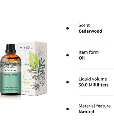 Cedarwood Essential Oil 30ML - Premium Grade Pure Oil for Diffusers, Aromatherapy, and Candle Making - Buy Online on GoSupps.com