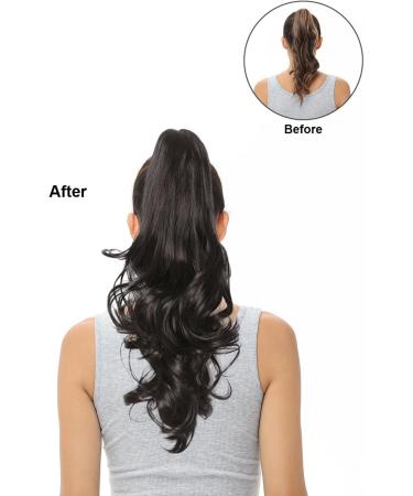 BUYOGET Ponytail Extension Long Curly Wavy Claw Jaw Clip in Synthetic Hairpiece Pony Tail Tale 14 Inches Bleach Blonde - Buy Online on GoSupps.com