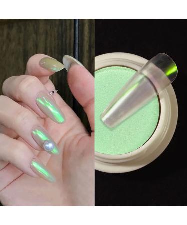 Aurora chrome nail powder firm aurora iris nail powder multi mirror effect mermaid neon laser ice cream transparent powder manicure pigment glitter fairy dust nail art decor color-10