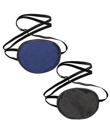 2 pieces silk elastic eye flaps naps for adults with an adjustable band strabismus Eye eye flaps for amblyopia strabismus blue black