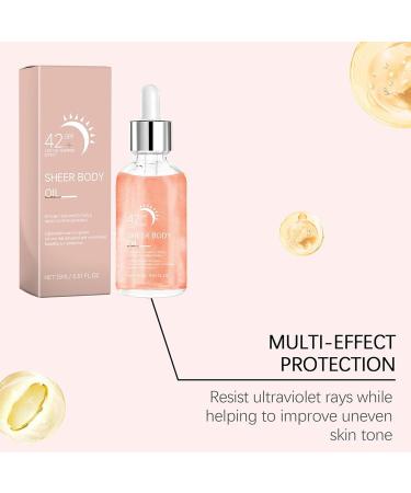  Mimoqk Brightening Body Oil Mild Skin Care Liquid Natural Nourishing Formula UV Protection 15 ml Lightweight Body Ideal for Travel Sports Daily Use - Buy Online on GoSupps.com