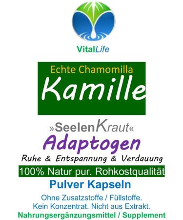 Chamomile Chamomilla 720 Capsules - Natural Stomach & Intestine Adaptogen - Relaxation Support - Pure Chamomile Flowers - No Additives (2x360 129.6g) - Buy Online on GoSupps.com