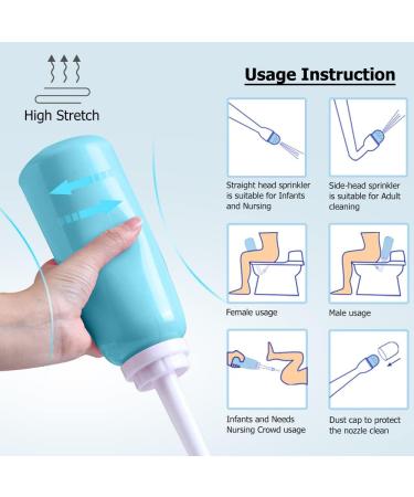 Postpartum Care Bottle - 2-in-1 Inverted Nursing & Travel Bidet for Women and Baby - 500ml, Heat Resistant up to 100C - Bonus Bag Included (Green) - Buy Online on GoSupps.com