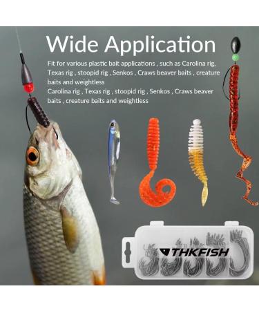 THKFISH Offset Work Hake Fishing Hook Set - 50/100 PCS Drop Shot Rubber Jigs - Best Fishing Kit for International Shipping - Buy Online on GoSupps.com