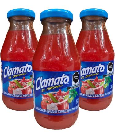 Clamato Bottle 296ml (Pack 3) / Mexican Tomato Juice Tomato Mixer Drink for Alcoholic Beverages Cocktails - Buy Online on GoSupps.com