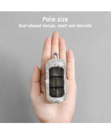 Stylish Bling Pill Organizer - Compact & Travel-Friendly Silver Pill Box for Purse - Sparkling Design Medicine Holder - Buy Online on GoSupps.com