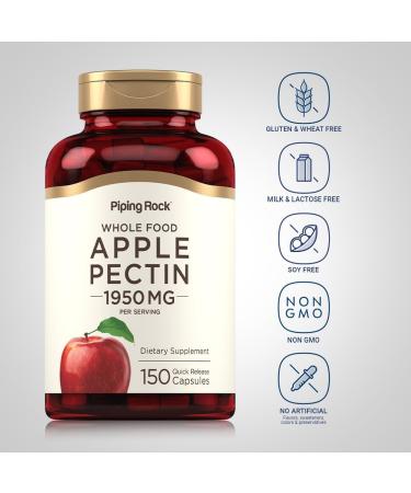 Piping Rock Apple Pectin Capsules 1950 mg | 150 Count | Dietary Supplement | Non-GMO Gluten Free - Buy Online on GoSupps.com