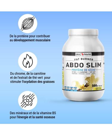 ABDO SLIM PROTEIN Vanilla Multi-Action Slimming Dry Protein Based Whey Protein Green Tea Carnitine Minerals 500 g French Laboratory Eric Favre - Buy Online on GoSupps.com