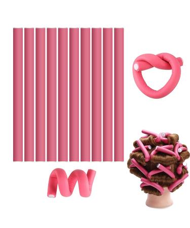 Heatless Curls Rods 10 Pcs No Hurt the Hair Fluffy Foam Curling Iron for Short Medium and Long Hair (0.55 * 9.5 inch)