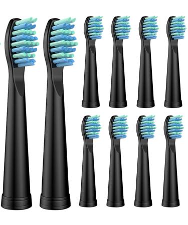 10 Pack Electric Toothbrush Replacement Heads Compatible with Sonic-FX for Adults and Kids Brush Heads Fit Fairywill Soft Charcoal/Nylon Bristles Black Black 10