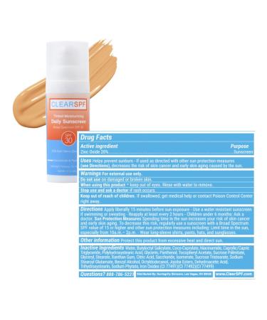 ClearSPF Daily Tinted Moisturizing Sunscreen - Broad Spectrum SPF 30 Lightweight & Hydrating - Exp 03/2025 - International Shipping Available - Buy Online on GoSupps.com
