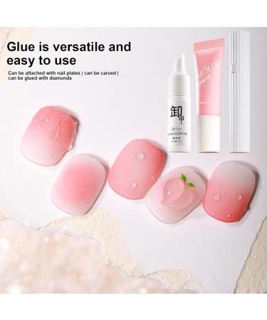Solid Nail Glue - Solid Nail Gel | 10ml Press On Nail Glue | Long Lasting Strong Adhesive Non-Stick Hand Nail Extension Gel | Nail Buffer and Shine | Fake Acrylic Nails Extension Glue - Buy Online on GoSupps.com