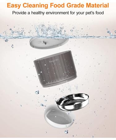 Automatic Cat Feeder with Timer | Large Dog Food Dispenser | Stainless Steel Bowl | 1-6 Meals Per Day | 10s Voice Recorder | White - Buy Online on GoSupps.com
