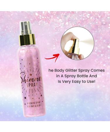 Glitter Spray for Hair & Body - Quick-Drying Waterproof Shimmer for Festivals & Stage Makeup (3.72fl Oz - White - Buy Online on GoSupps.com