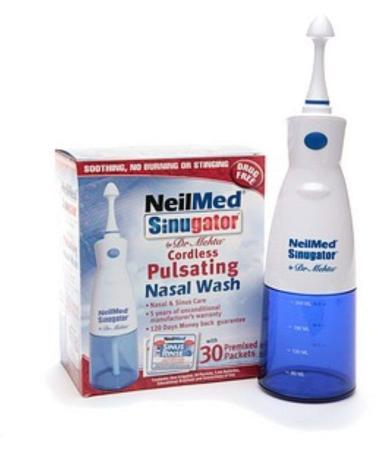 NeilMed Sinugator Cordless Pulsating Nasal Wash with 30 Premixed Packets 1 kit (Pack of 4)