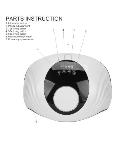 120W UV LED Nail Lamp - Quick-Drying Gel Polish Dryer with 4-Timer Settings & Automatic Sensor - Perfect for Home & Professional Use (EU Plug - White) - Buy Online on GoSupps.com