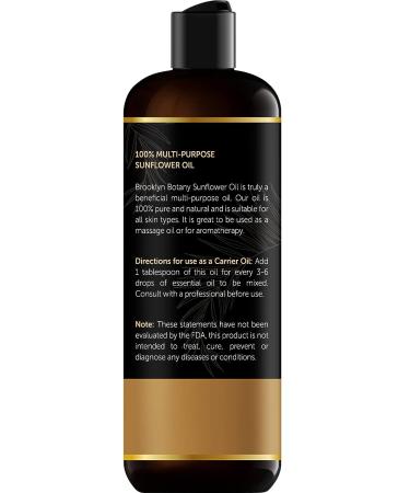 Brooklyn Botany Sunflower Oil 100% Pure for Skin, Hair & Face - 8 fl Oz (Pack of 1) - Buy Online on GoSupps.com