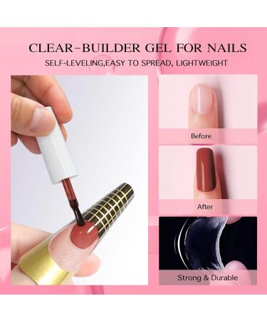 Rechoo Builder Gel-15ML Brick-Red Nail Gel Set for Nail Extension and Strength - 50pcs Nail Forms Included - Buy Online on GoSupps.com