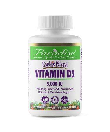 Paradise Herbs Earths Blend Vitamin D3 5000 IU 90 Vegetarian Capsules