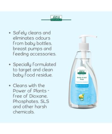 Aleva Naturals Hypoallergenic Bottle and Dish Wash Liquid - Plant-Based and Fragrance-Free Formula Dish Soap to Clean Baby Feeding Cups and Breast Pumps- 1.5L PACK (500ml x 3) - Buy Online on GoSupps.com