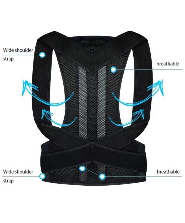 Buy S-5XL Plus Size Posture Corrector Back Brace - Full Back Support for Scoliosis & Hunchback - Adjustable Shoulder Straightener for Men Women & Teens - Small Black - Buy Online on GoSupps.com