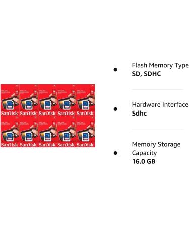 Sandisk 16GB SD Card 10 Pack Bundle - SDSDB-016G-B35 - Class 4 Flash Memory - Buy Online on GoSupps.com