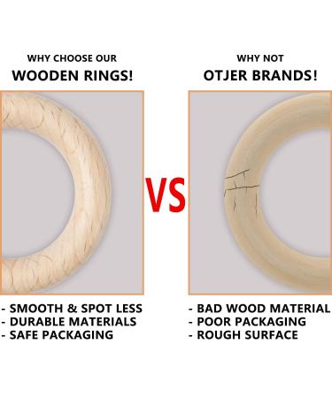 Ruby 8-Piece Natural Wooden Bite Rings | Eco-Friendly Baby Teething Toys & Handicraft Tools ( 70mm) - Buy Online on GoSupps.com