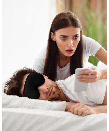 Hochoek 3D-Sleep-Mask Eye-Mask Eyeshade Eye-Cover - Deepened Groove One-Piece Hollow Wing for Nose (Black) - Buy Online on GoSupps.com