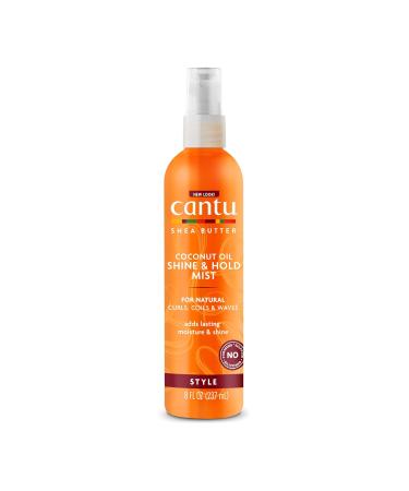Cantu Coconut Oil Shine & Hold Mist with Shea Butter for Natural Hair 8 fl oz & Grow Strong Strengthening Treatment with Shea Butter 6 oz Bundle - Buy Online on GoSupps.com