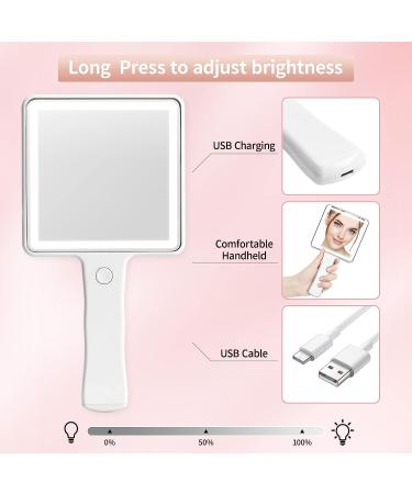 Corroy Travel Handheld Mirror - Rechargeable USB Makeup Mirror - Buy Online on GoSupps.com