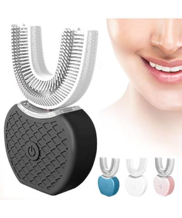Ultrasonic Toothbrush Electric Sonic Toothbrush Automatic Cleaning Toothbrush U-Shaped Teeth Whitening Brush 360 Ultrasonic Electric Toothbrush for Adult(Black) - Buy Online on GoSupps.com