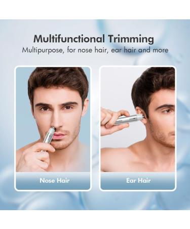 TOUCHBeauty Nose Hair Trimmer - Portable Ear & Nose Trimmer for Men & Women Cordless 14500RPM Professional Painless Battery-Operated Silver - Buy Online on GoSupps.com