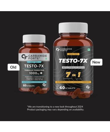 Carba.mide F.o.rte Testosterone Supplement for Men with Tribulus 1000mg Ashwagandha L-Citrulline & Kaunch Beej 60 Veg Tablets (Pack of 2) - Buy Online on GoSupps.com