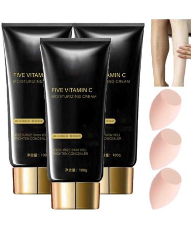 YOMACY Five Vitamin C Moisturizing Cream Multifunctional Smooth Hydrating Makeup Cream Nicotihamide Five Vitamin C Mosturing Crean Nude Lazy Skin Cream(3)
