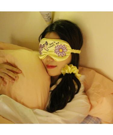 Dream Sleep Mask for Women - Premium Eye Pillow for Stress Relief & Insomnia Alleviation - Total Light Blocking with Hair Scrunchies (Yellow - Buy Online on GoSupps.com