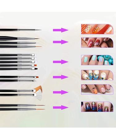 ANCLLO 15pcs Nail Art Brush Set - Professional Nail Painting & Dotting Tools for DIY Nail Design - Buy Online on GoSupps.com