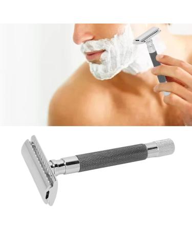 Double Edge Safety Razor for Men - Manual Button Cutting Head Washable Beard Care (Black) | Best Daily Shaving Tool - Buy Online on GoSupps.com