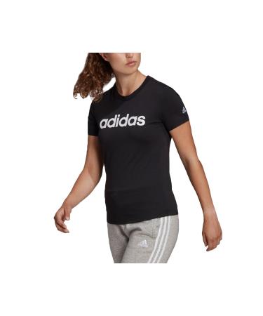 adidas Women's Essentials Slim Logo T-Shirt T-Shirt (1 Pack) S Black/White