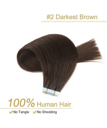 Buy Yilite Tape Extensions - 65cm Dark Brown Real Hair | 20 Pieces 60g Silky Straight Invisible Skin Weft - Buy Online on GoSupps.com